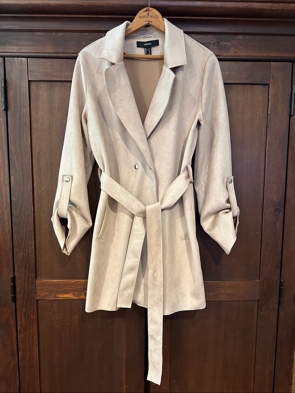 Faux Suede • Forever 21 • long coat • jacket • women’s